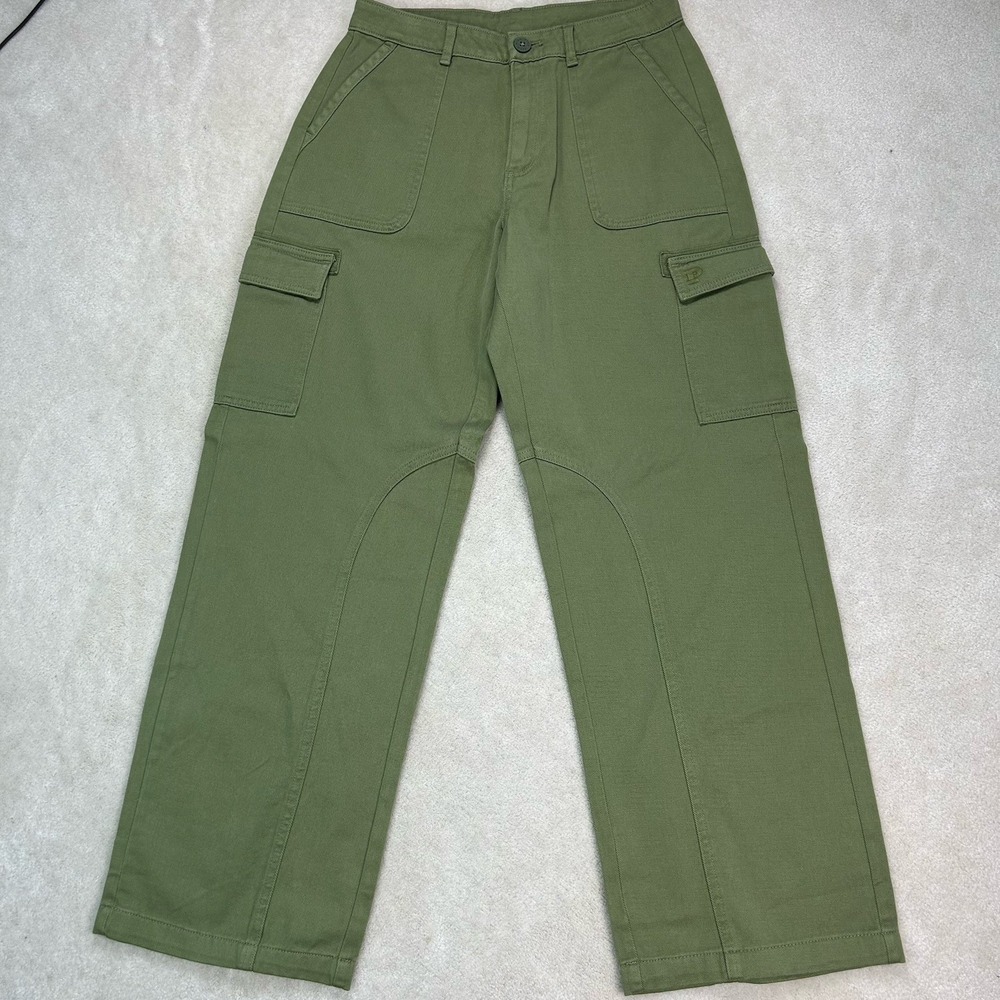 PINK Victoria's Secret Cargo Pants Wide Leg Utility Womens Small Twill Baggy